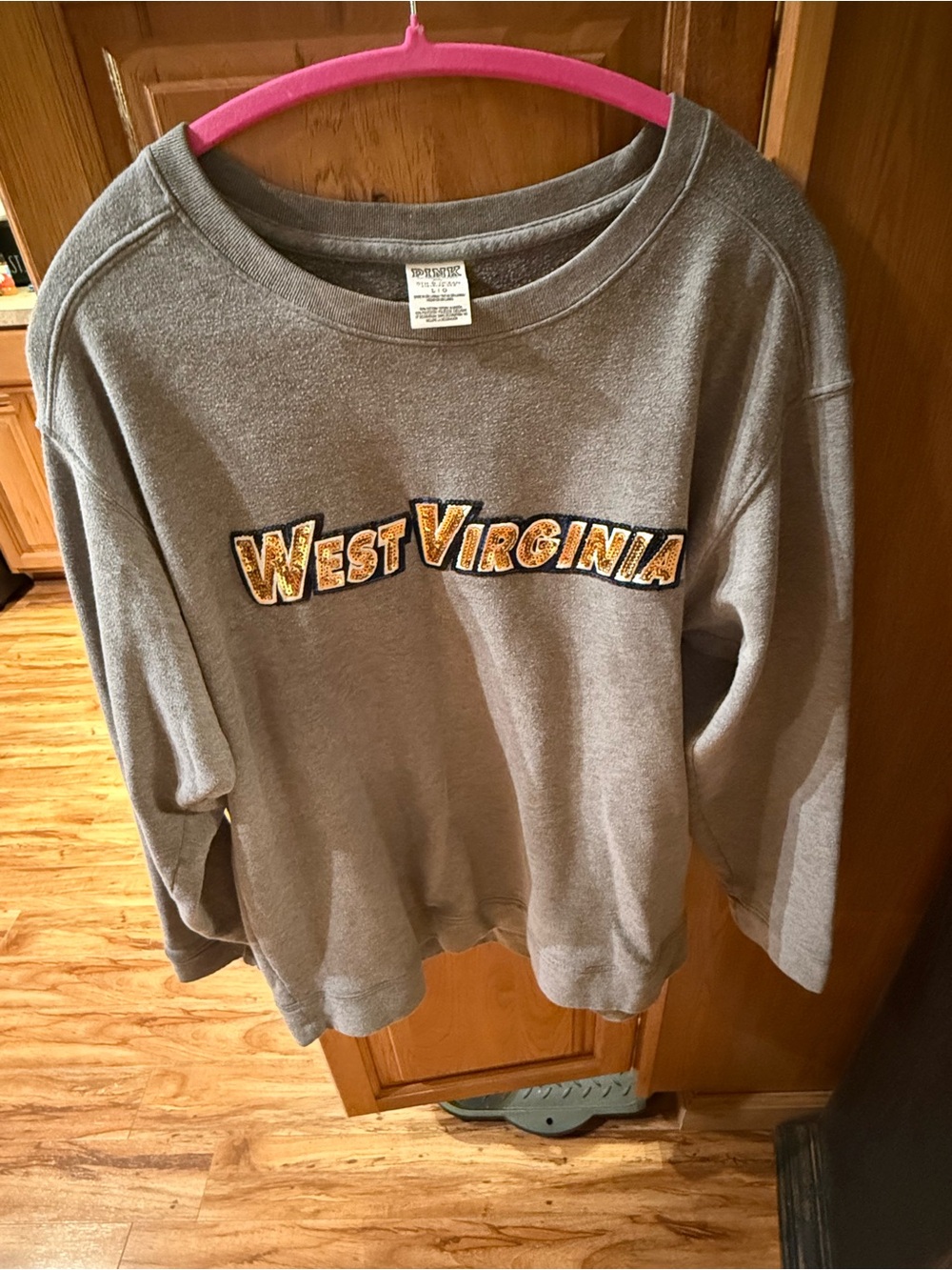 PINK Victoria's Secret Gray 'West Virginia' Pullover Sweatshirt